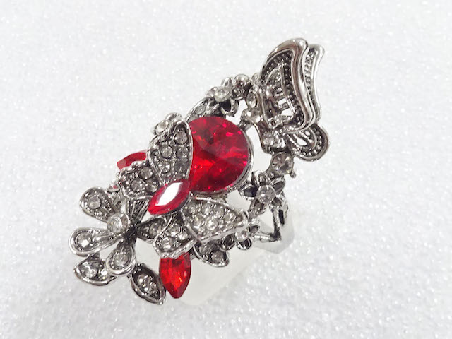 JAPANESE KIMONO / ANTIQUE COLORED STONE RING (SIZE 20.5)